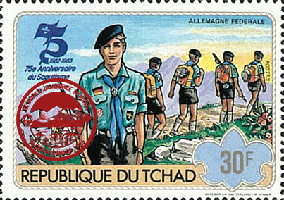 75th anniversary of scouting / Surcharge Red