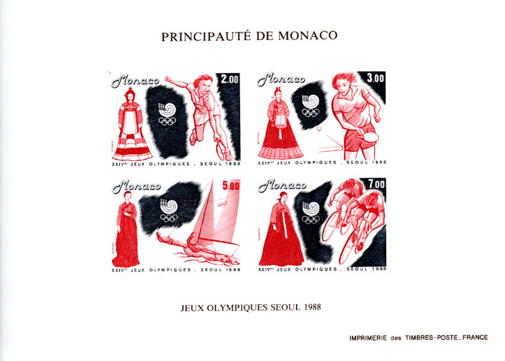 MONACO 1988  J.O Seoul Color Proof